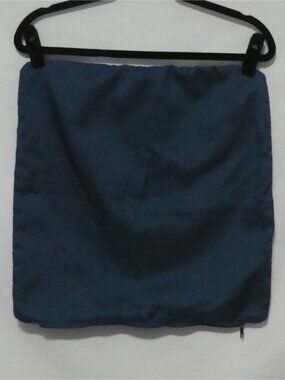 Handmade Solid Navy Blue Throw Pillow Cover Zippered Cushion Case
